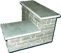 Muret en moellons de pierre bleue avec couvre-mur